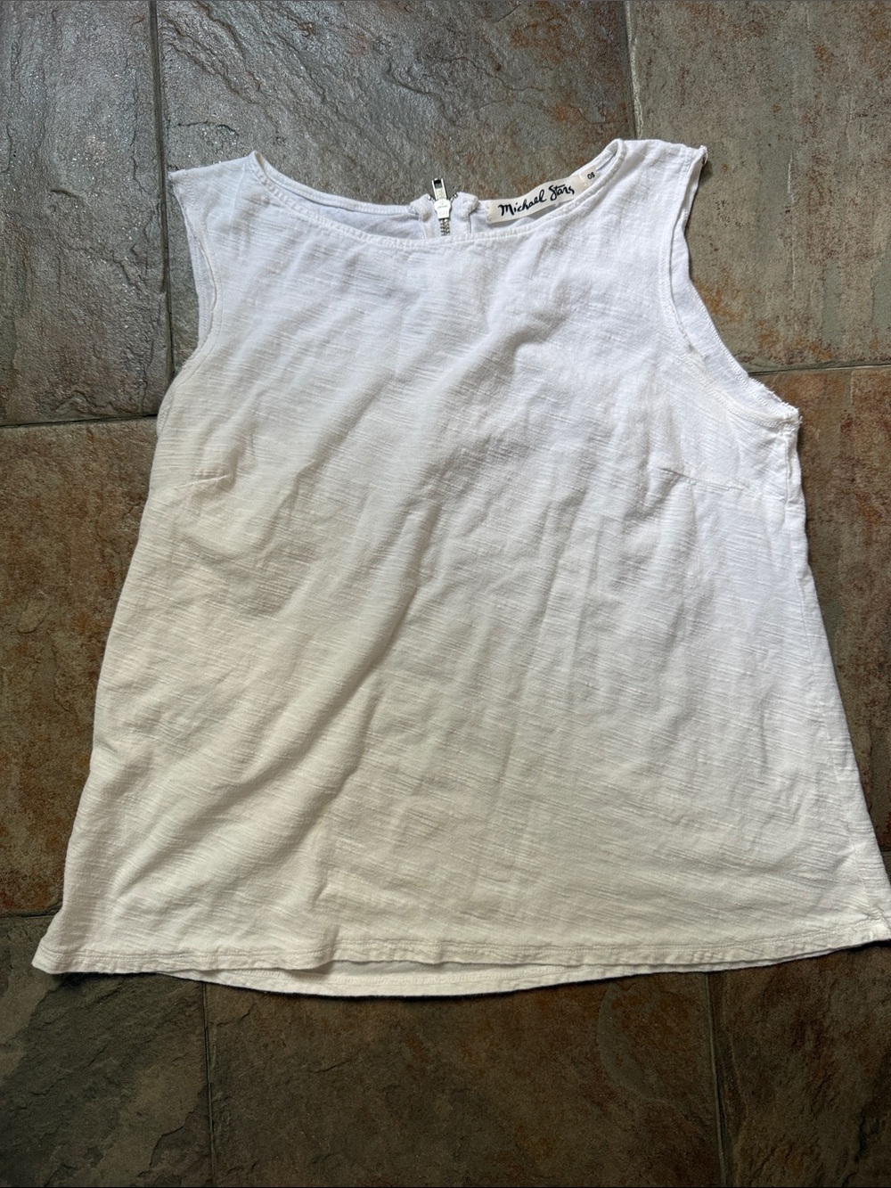 Michael Stars White Tank Top - back zipper